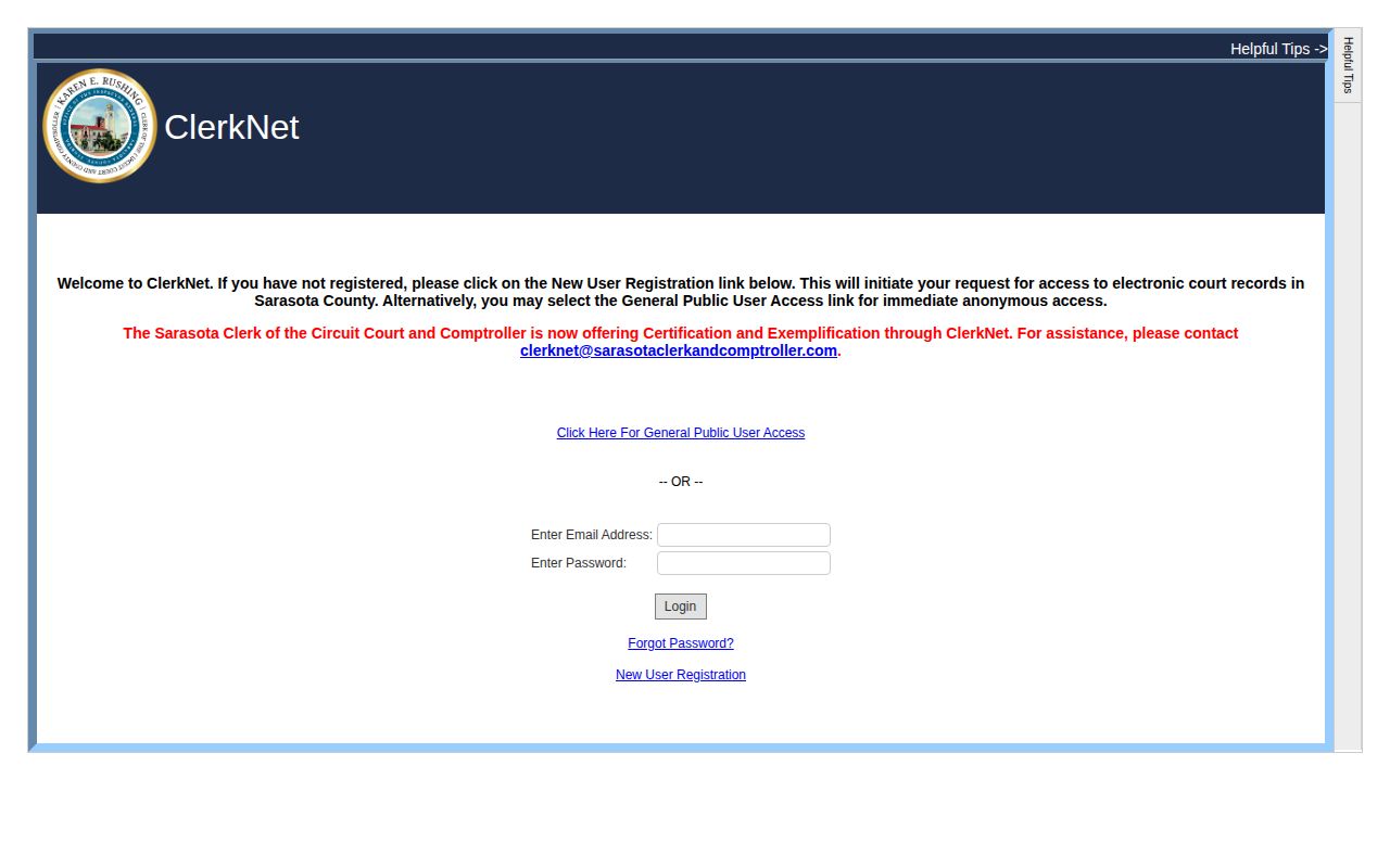 Sarasota County released inmate court record search