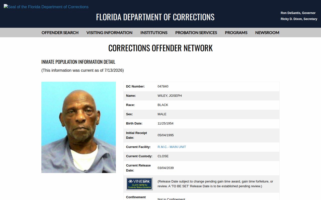 Sarasota County projected release date Current Release Date label