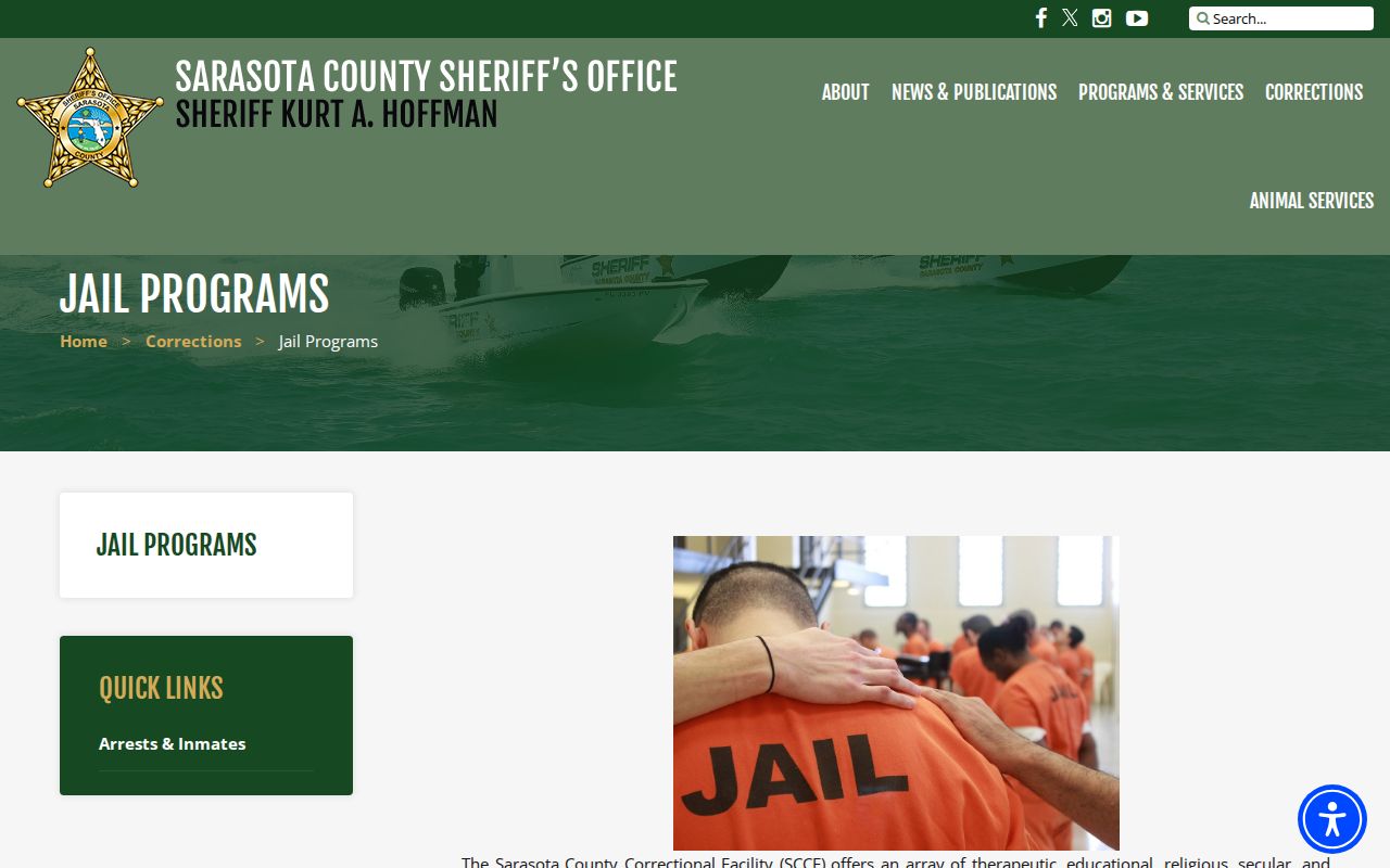 Sarasota County Correctional Facility release and reentry programs